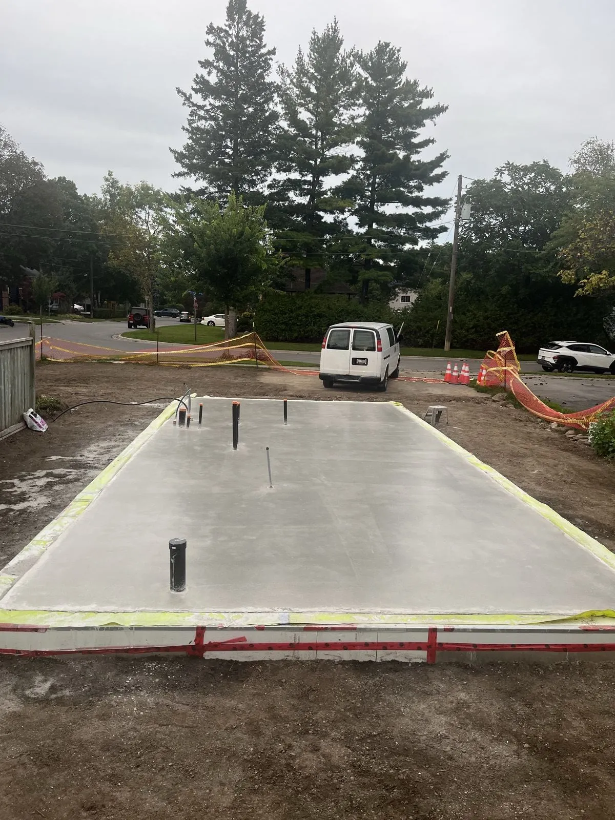 The polished concrete slab on the NamuHaus ADU site in Oshawa